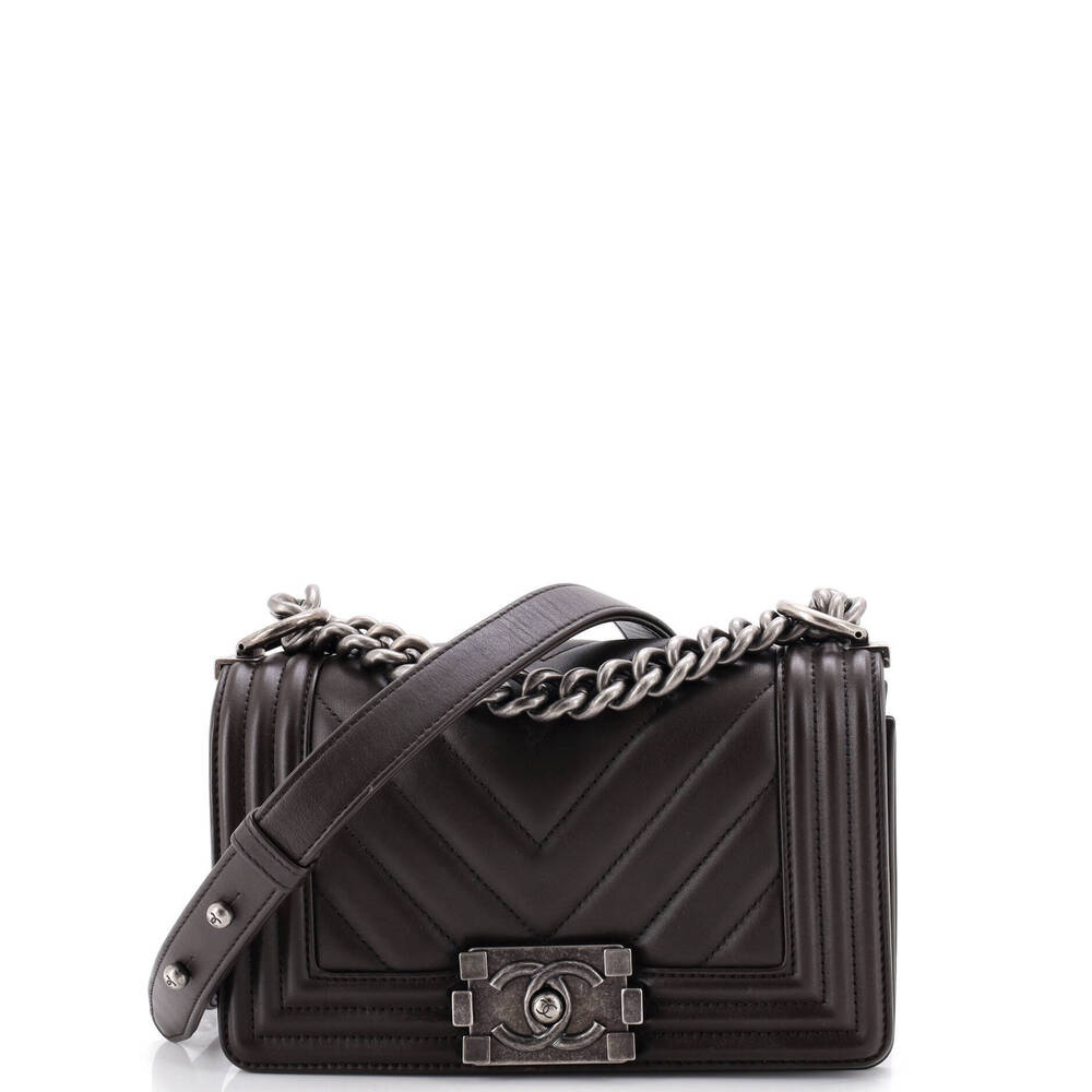 Chanel Small Boy Flap Bag Chevron Calfskin